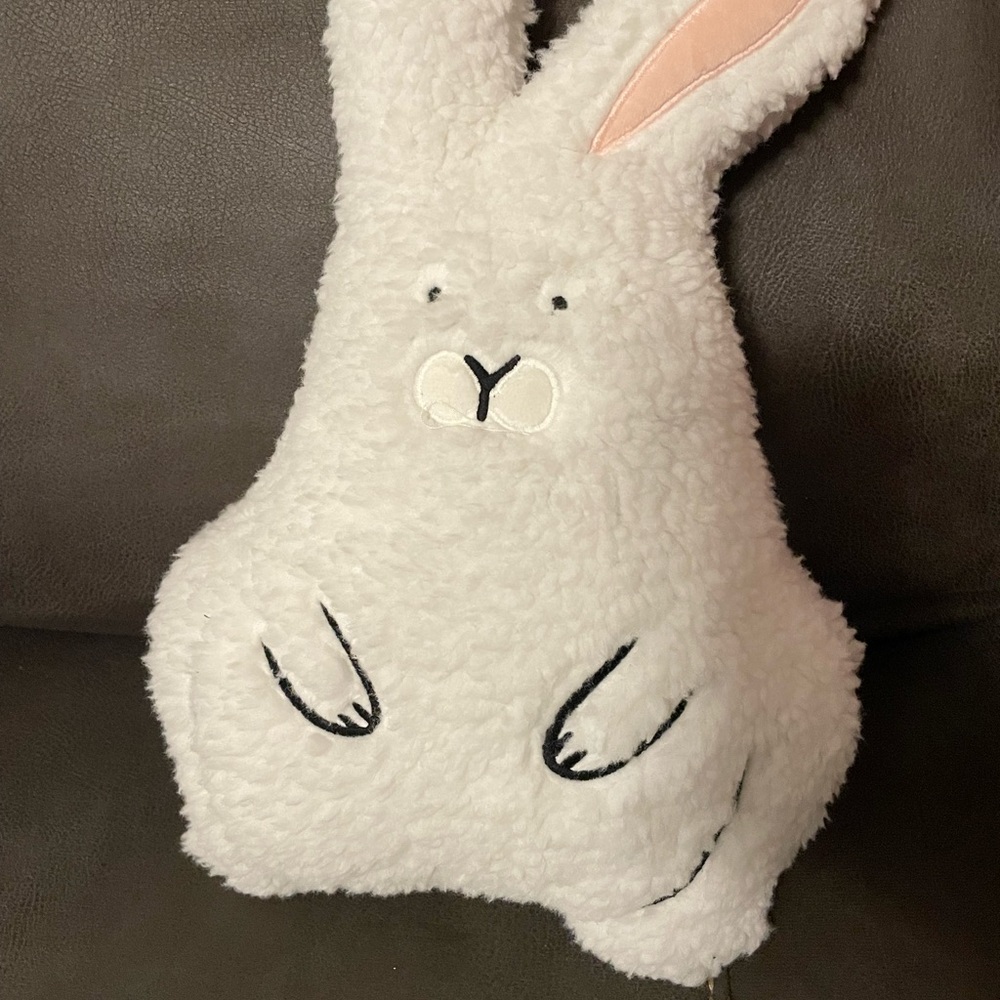 NWT Target Easter White Fuzzy Bunny Throw Pillow